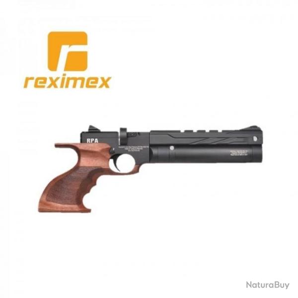 Pistolet Reximex RPA PCP de calibre 4,5 mm. Couleur bois et noir. 10 joules