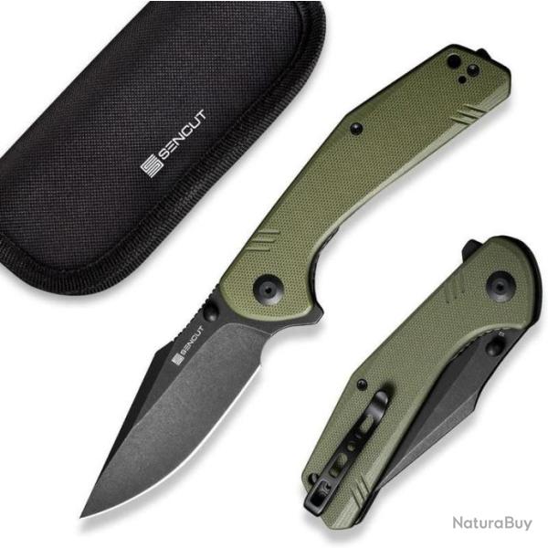 Couteau SENCUT Actium OD Green Manche G10 Lame Acier D2 IKBS Linerlock CLip SA02E