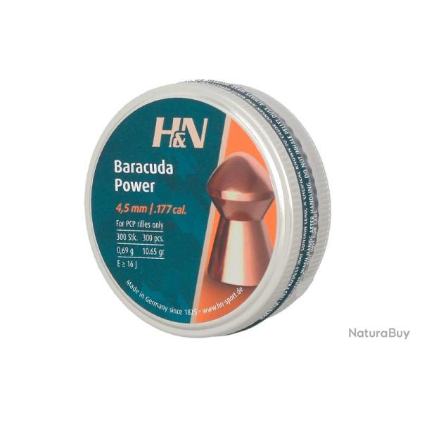 Plombs H&N BARACUDA POWER 4.5mm par 300