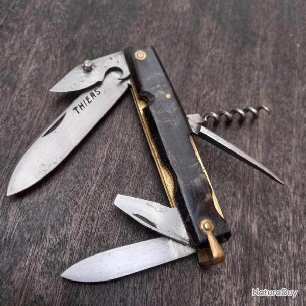 Ancien Couteau R�gional THIERS Manche en Corne 6 Pi�ces