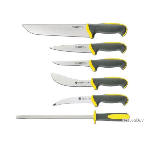 DESTOCKAGE Set de 5 couteaux sp�cial chasse et fusil gamme Tecna Ambrogio Sanelli Januel