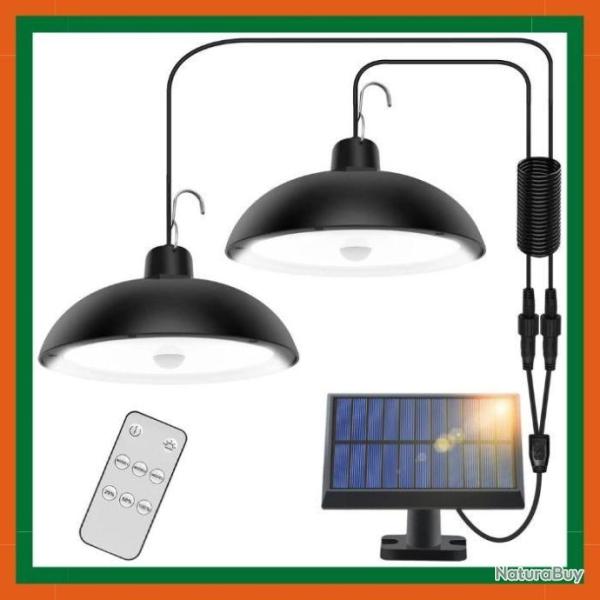 Kit de 2 lampes solaires - 360� - Panneau solaire - Camping, Jardin - Livraison gratuite