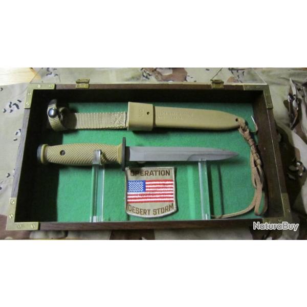 POIGNARD US M3 FOURREAU M10 RARE COFFRET COMMEMORATIF DESERT STORM 1991