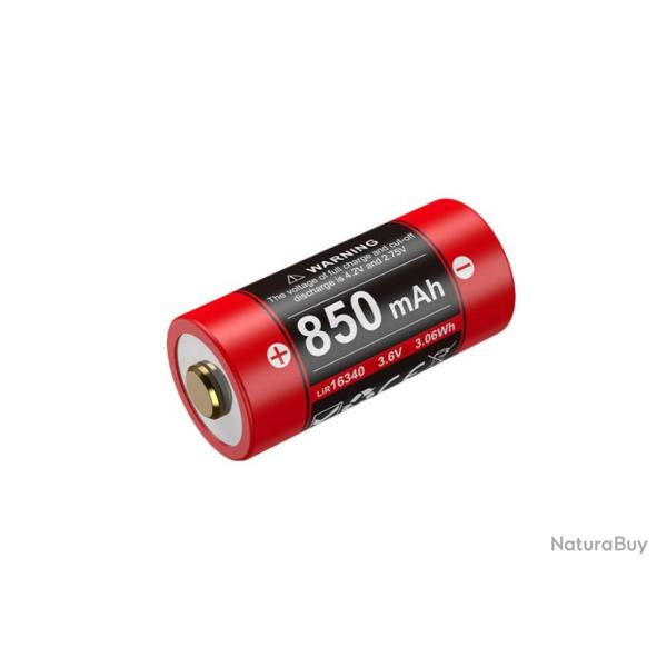 Pile rechargeable avec prise micro USB CR123