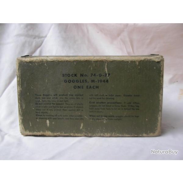 WW2 US BOITE D'EMBALLAGE POUR LES LUNETTES DE PROTECTION AM�RICAINE M-1944 R�F�RENC�E G.I.