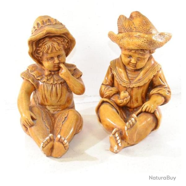 Anciennes statues enfant en pl�tre, vintage. Statue statuette buste brocante antiquit�s