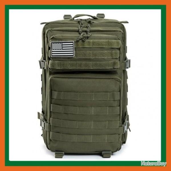 Sac � dos tactique militaire 50L - Vert arm�e - 50x30x30 - Livraison rapide