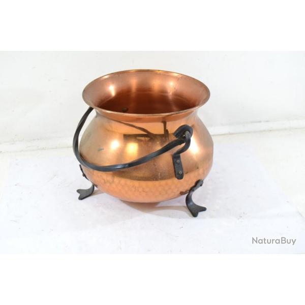 Chaudron en cuivre rouge. Id�al reconstitution historique m�di�val 1er Empire d�co halloween chateau