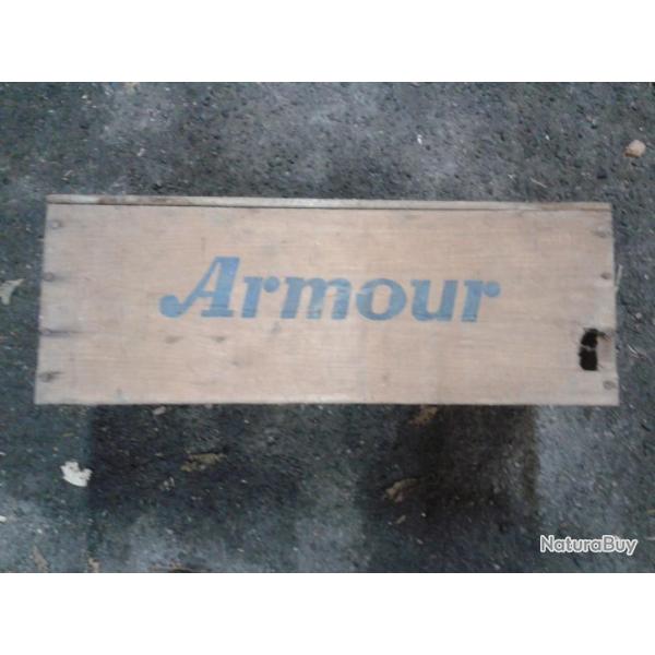 Rare Caisse Bois Corned Beef ARMOUR WW2