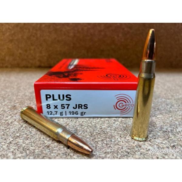 BOITE DE 20 CARTOUCHES GECO PLUS  CAL. 8 X 57 JRS 12.7 gr EN STOCK