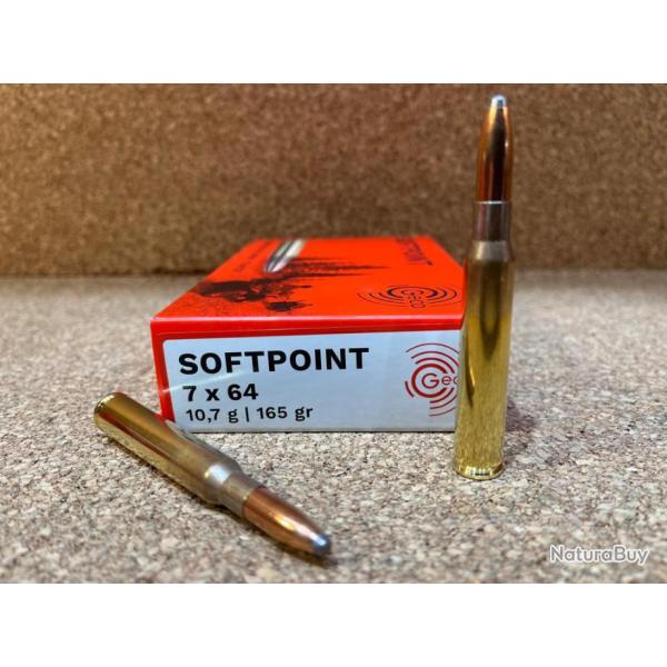 BOITES DE 20 CARTOUCHES GECO 7X64 DEMI BLINDEE 10.7 GR