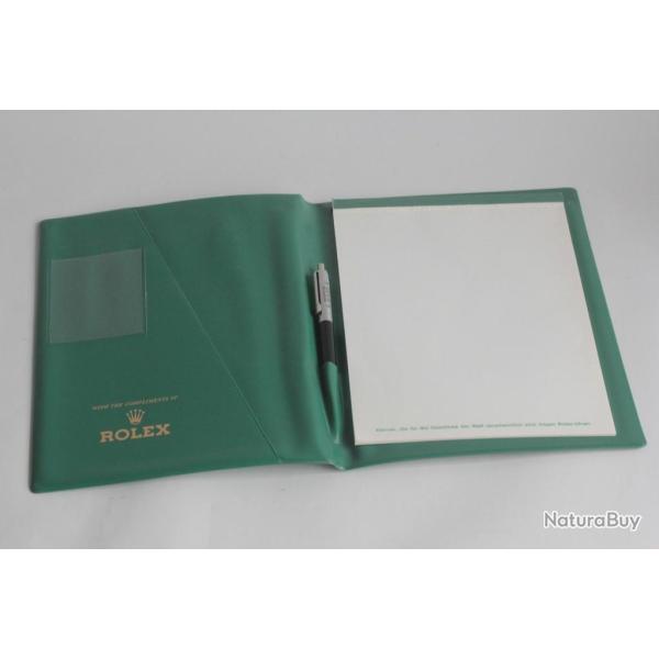ROLEX Bloc notes publicitaire montre Rolex vert + Stylo Notebook