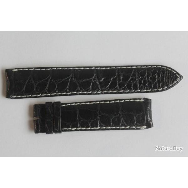 CEDRIC JOHNER Bracelet pour montre croco noir 20 mm