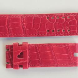 ROGER DUBUIS Bracelet montre croco rouge coeur 22 mm