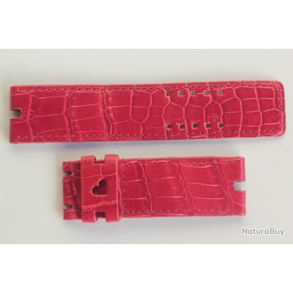 ROGER DUBUIS Bracelet montre croco rouge coeur 22 mm