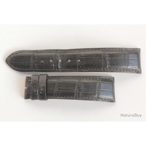 GERALD GENTA Bracelet pour montre croco noir 20 mm