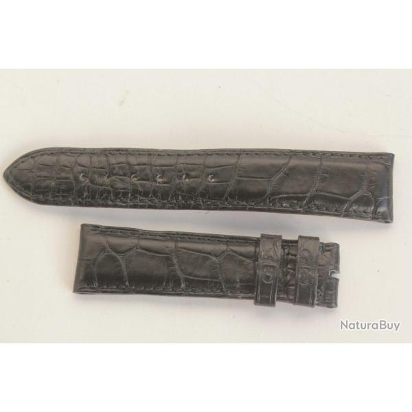 GERALD GENTA Bracelet pour montre croco noir 20 mm