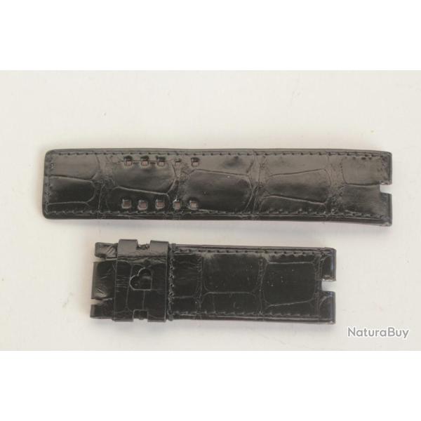 ROGER DUBUIS Bracelet montre croco noir coeur 22 mm