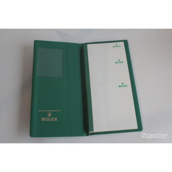 ROLEX Porte documents Bloc notes publicitaire montre Rolex vert Notebook
