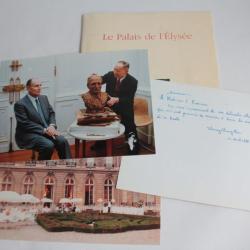 Tchang Chong-Ren Sculpteur Photos dédicace Mitterrand Élysée 1988