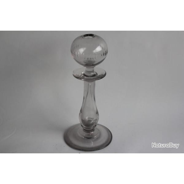 Lampe � huile verre souffl� XIXe si�cle