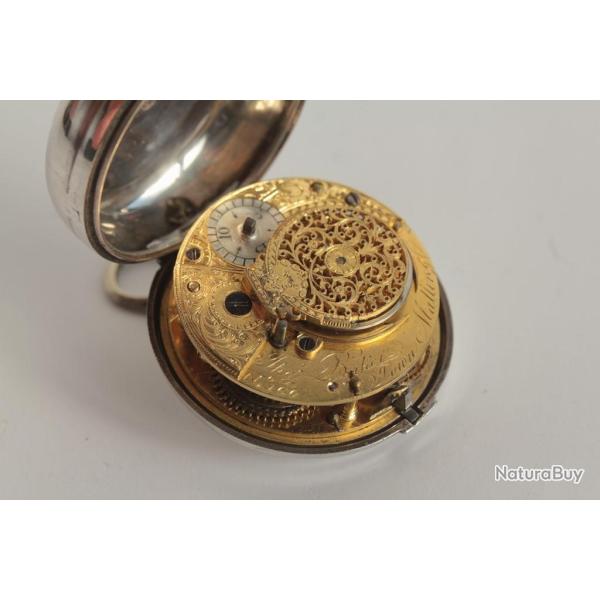 Montre de poche � coq Thomas Baker Malling XVIIIe si�cle