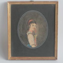 Dessin original aquarellé Femme Costume Appenzell Suisse