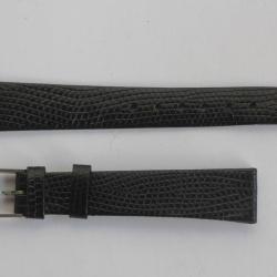 Bracelet montre Wittnauer 16 mm lézard noir + boucle vintage
