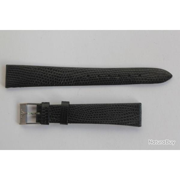 Bracelet montre Wittnauer 16 mm l�zard noir + boucle vintage