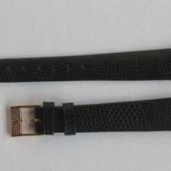 Bracelet montre Wittnauer 16 mm lézard noir + boucle vintage