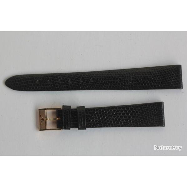 Bracelet montre Wittnauer 16 mm l�zard noir + boucle vintage