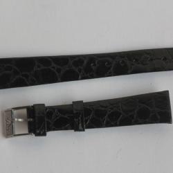 Bracelet montre Wittnauer 16 mm croco noir + boucle vintage