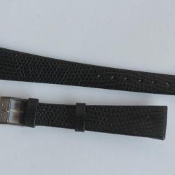 Bracelet montre Wittnauer 15 mm lézard noir + boucle vintage