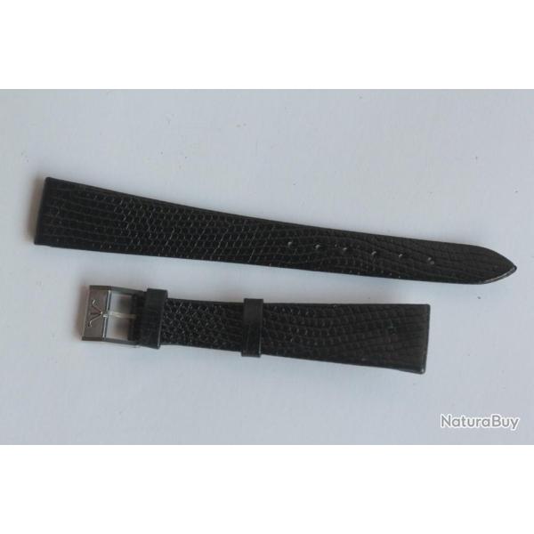 Bracelet montre Wittnauer 15 mm l�zard noir + boucle vintage