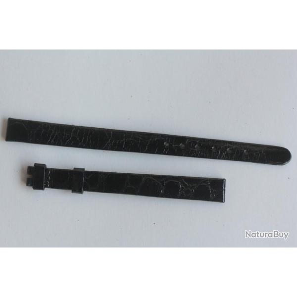 Bracelet montre Wittnauer 9 mm croco noir vintage