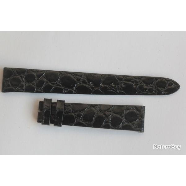 Bracelet montre Wittnauer 17 mm croco noir vintage
