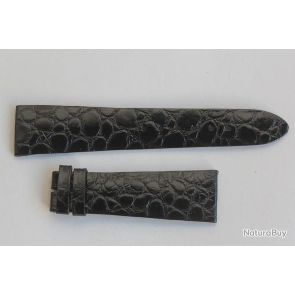 Bracelet montre Wittnauer 22 mm croco noir vintage