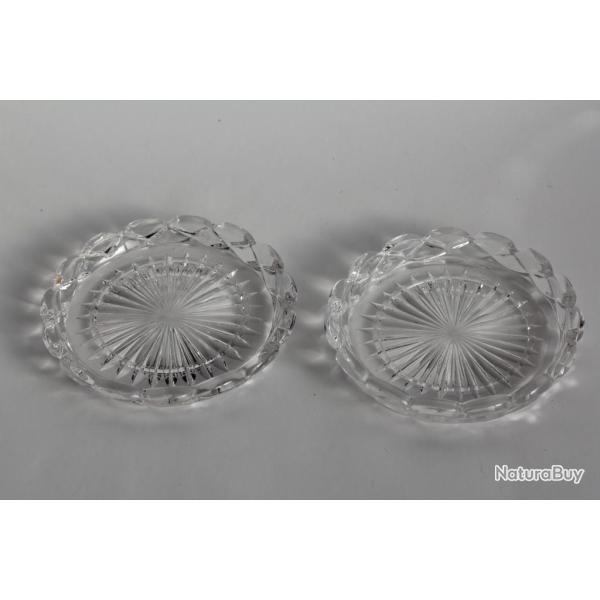 BACCARAT Deux Dessous de bouteille cristal