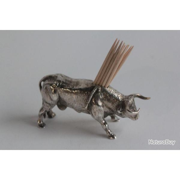 Porte cure-dents argent Taureau Antonio Alvarez Espagne