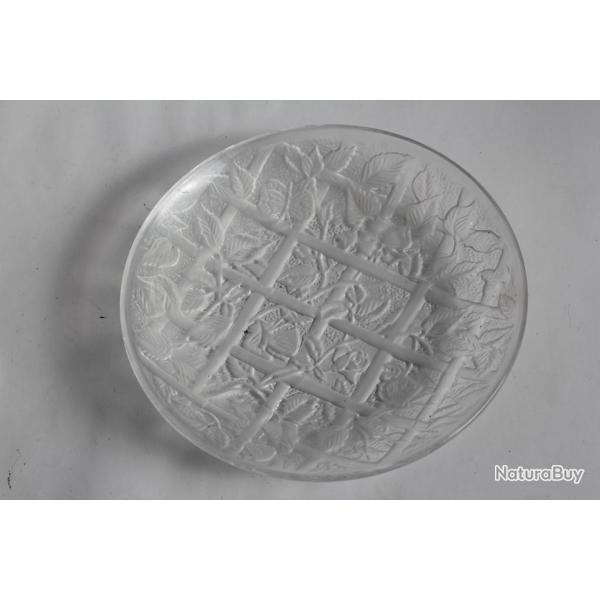 BACCARAT Assiette cristal Tonnelle Fleur Roses