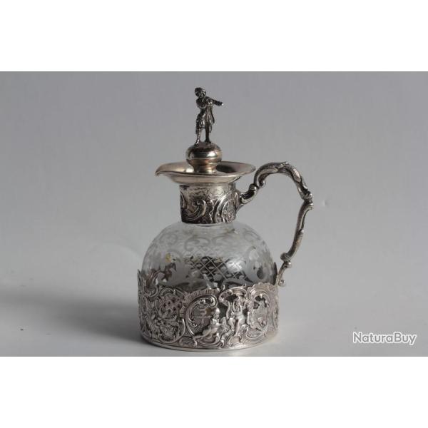 Burette argent cristal Weinranck & Schmidt Hanau Allemagne