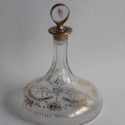 Carafe cristal taillé émaillé or