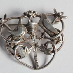 Broche argent Ola M Glorie Colombes Arbre de la vie Bijoux