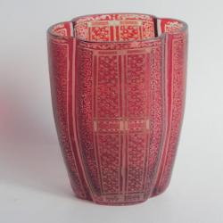 Verre quadrilobé émaillé rouge XIXe siècle