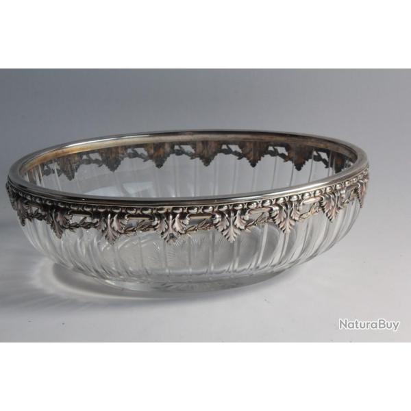 Coupe de table cristal et argent Minerve France