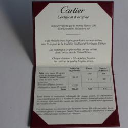 CARTIER Certificat origine Garantie Montre Santos 100 or diamants rubis