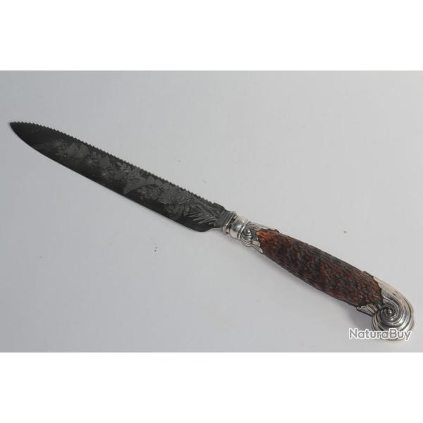 Couteau corne et argent anglais