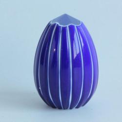 SAINT LOUIS OEuf cristal overlay bleu