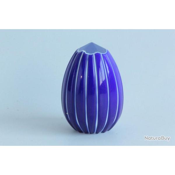 SAINT LOUIS OEuf cristal overlay bleu