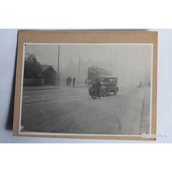 Photographie Accident automobile moto Tram Police Canton Gen�ve Suisse
